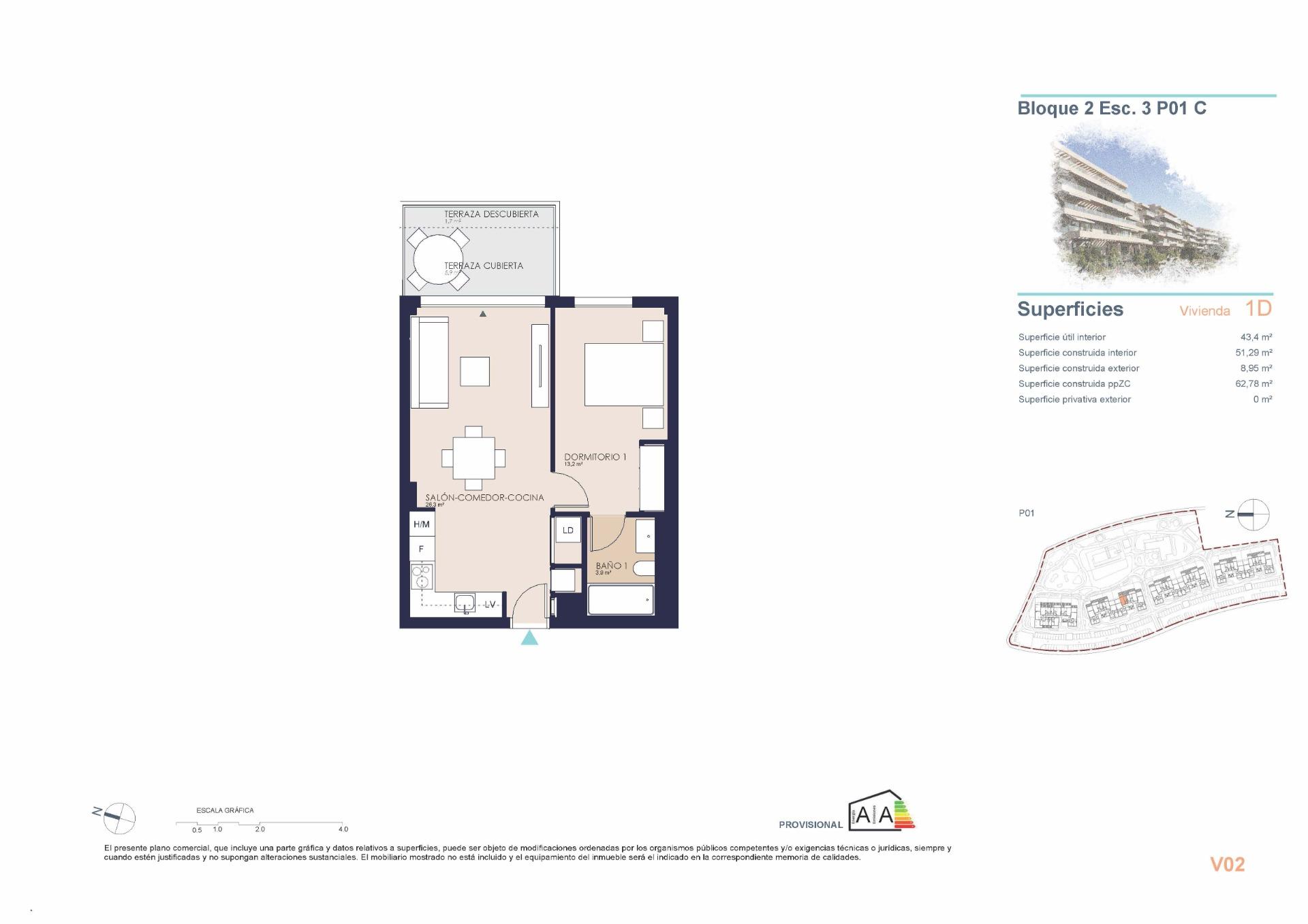 apartment te koop in Denia | 1 slaapkamers H1055