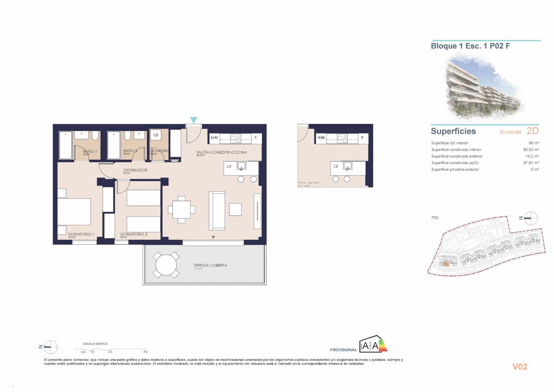 apartment te koop in Denia | 2 slaapkamers H1056