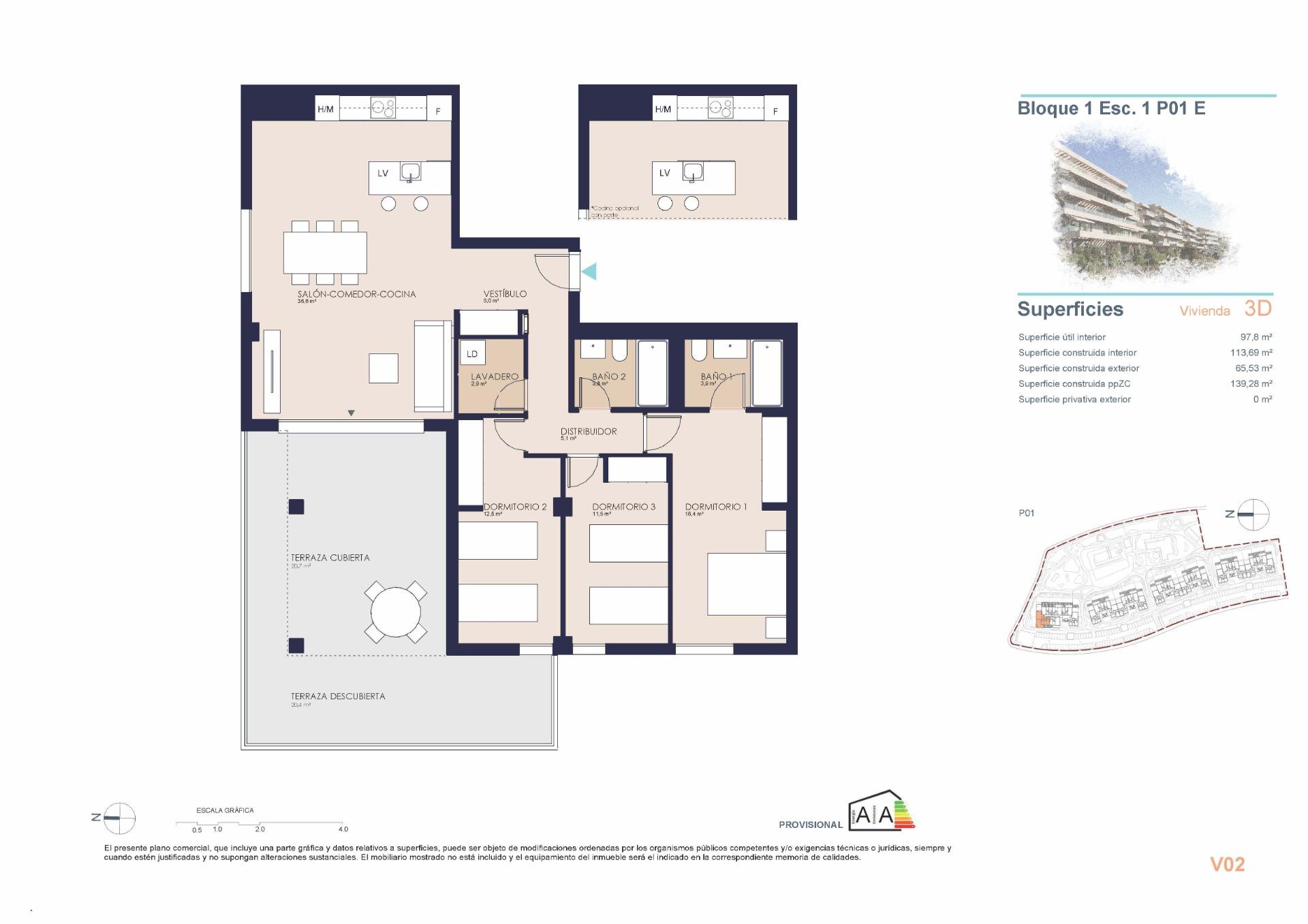 apartment te koop in Denia | 3 slaapkamers H1057
