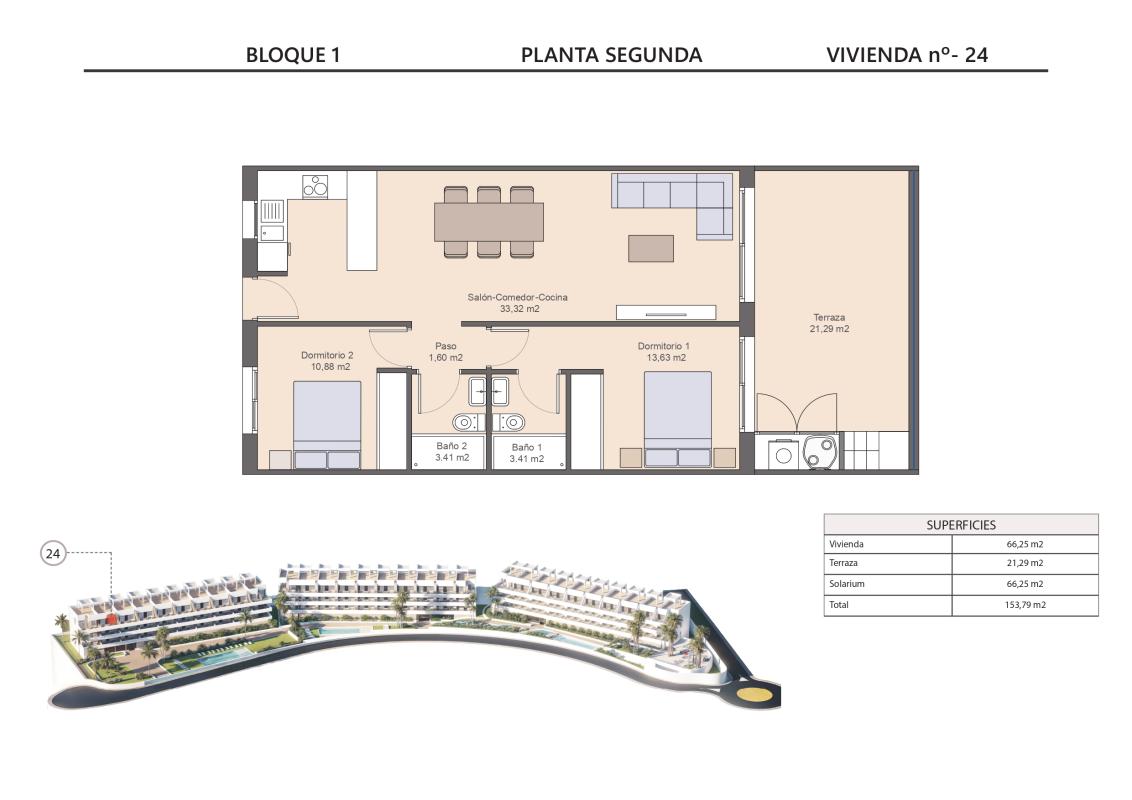 apartment te koop in Finestrat | 2 slaapkamers H492001