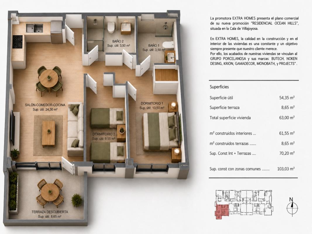 apartment te koop in La Villajoyosa / Vila Joiosa | 2 slaapkamers H490118