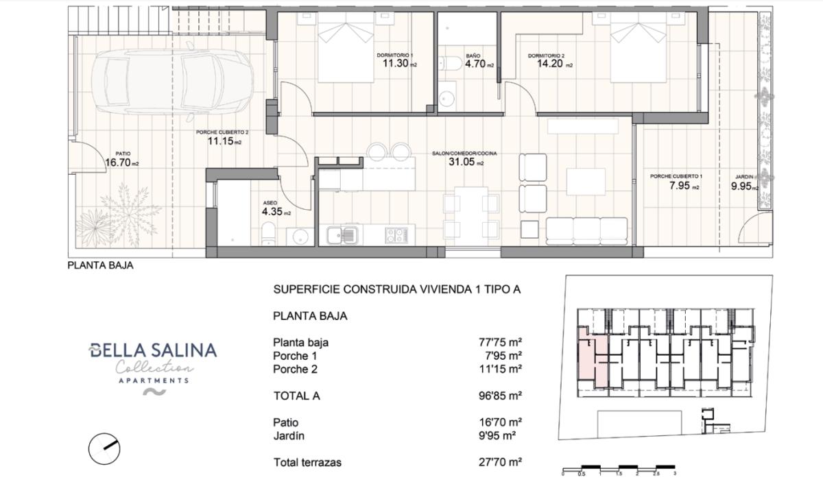 apartment te koop in Pilar de la Horadada | 1 slaapkamers H488047