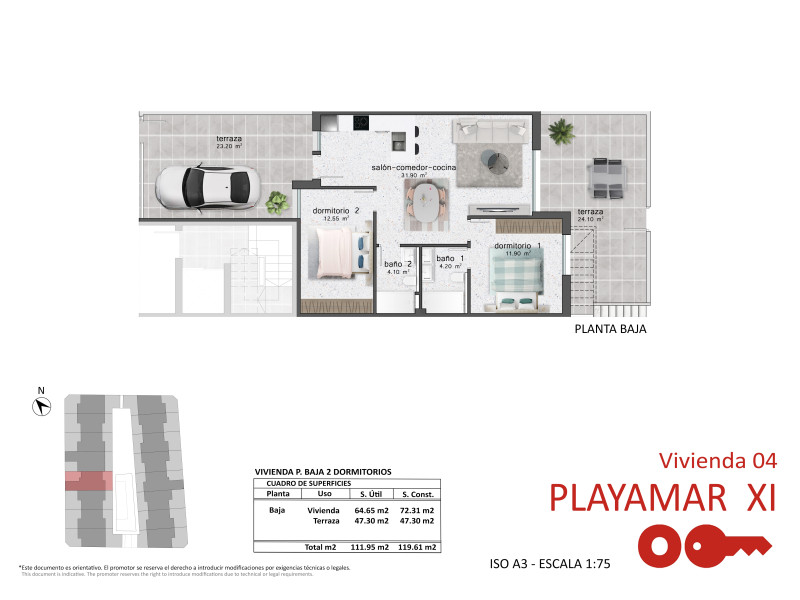 apartment te koop in Pilar de la Horadada | 3 slaapkamers H67173