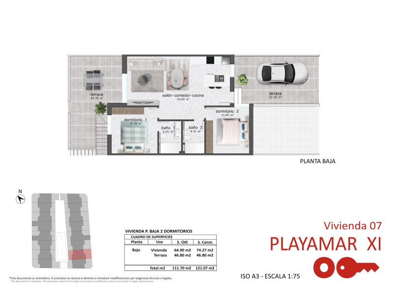 apartment te koop in Pilar de la Horadada | 3 slaapkamers H67173