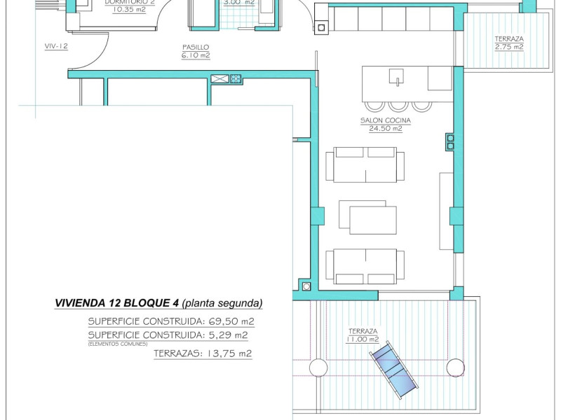 apartment te koop in Torre-Pacheco | 2 slaapkamers H25769