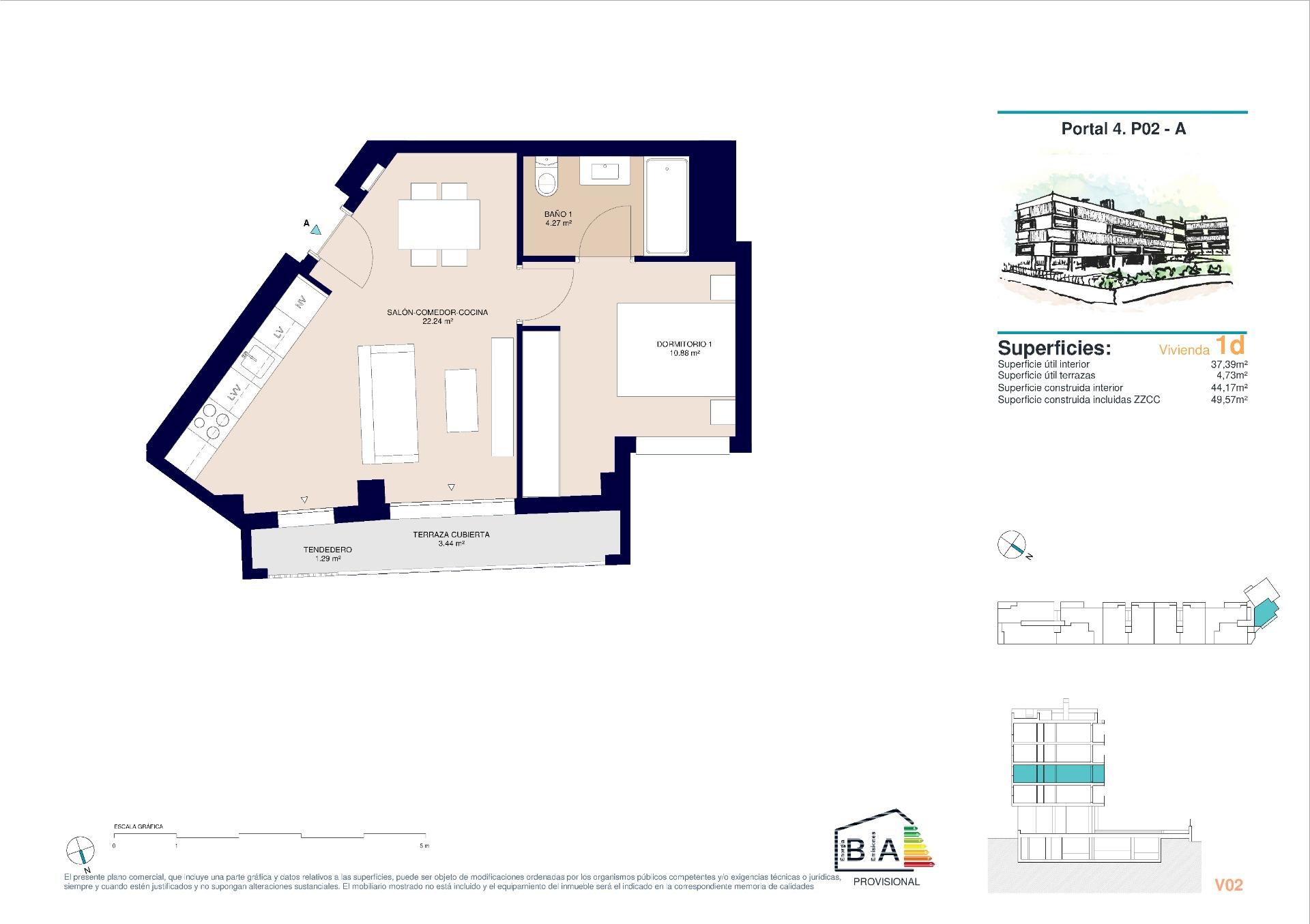 Appartement te koop in Alicante | 1 slaapkamers H1031