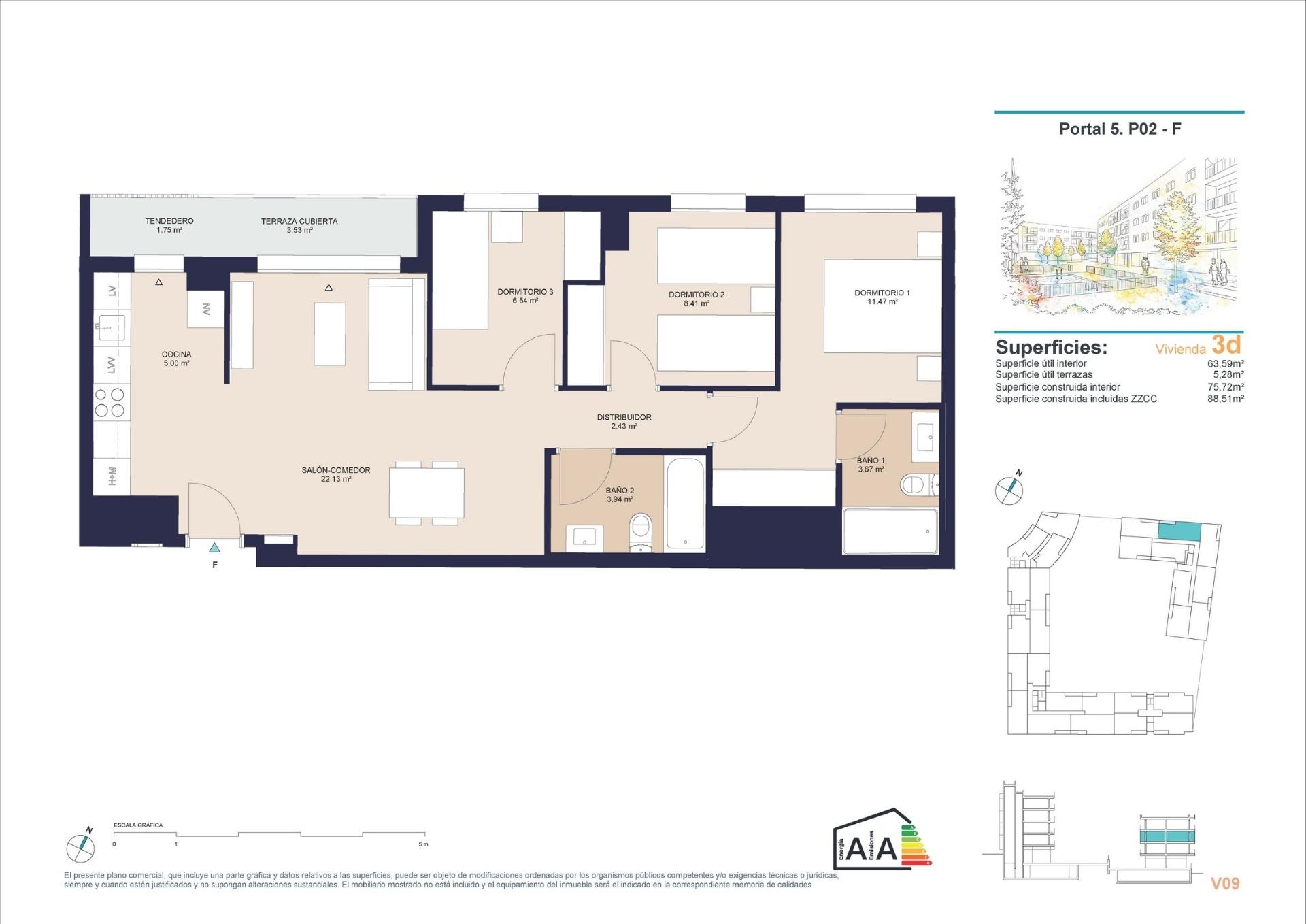 Appartement te koop in Alicante | 3 slaapkamers H1649