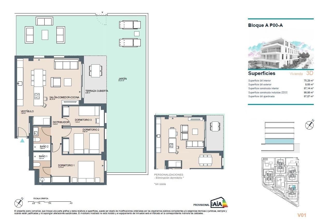 Apartment te koop in Benicassim | 3 slaapkamers H0876