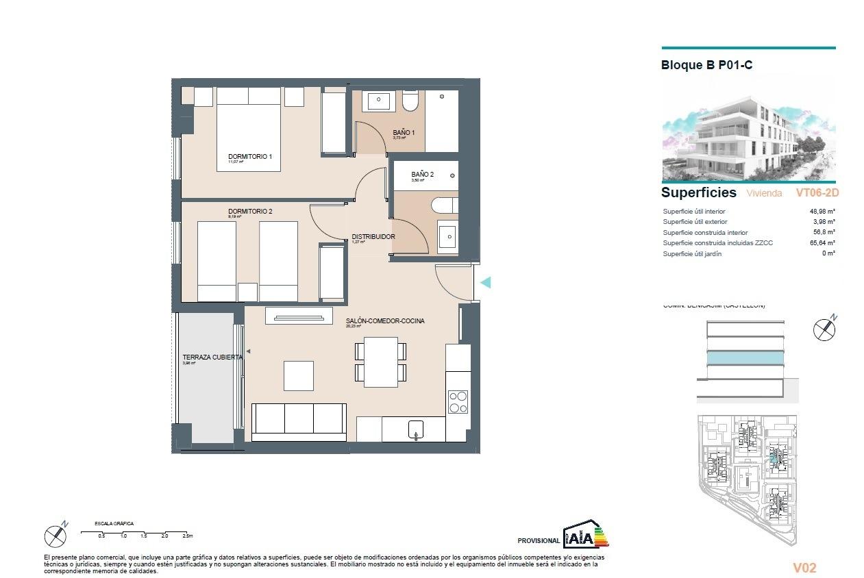 Apartment te koop in Benicassim | 2 slaapkamers H0877