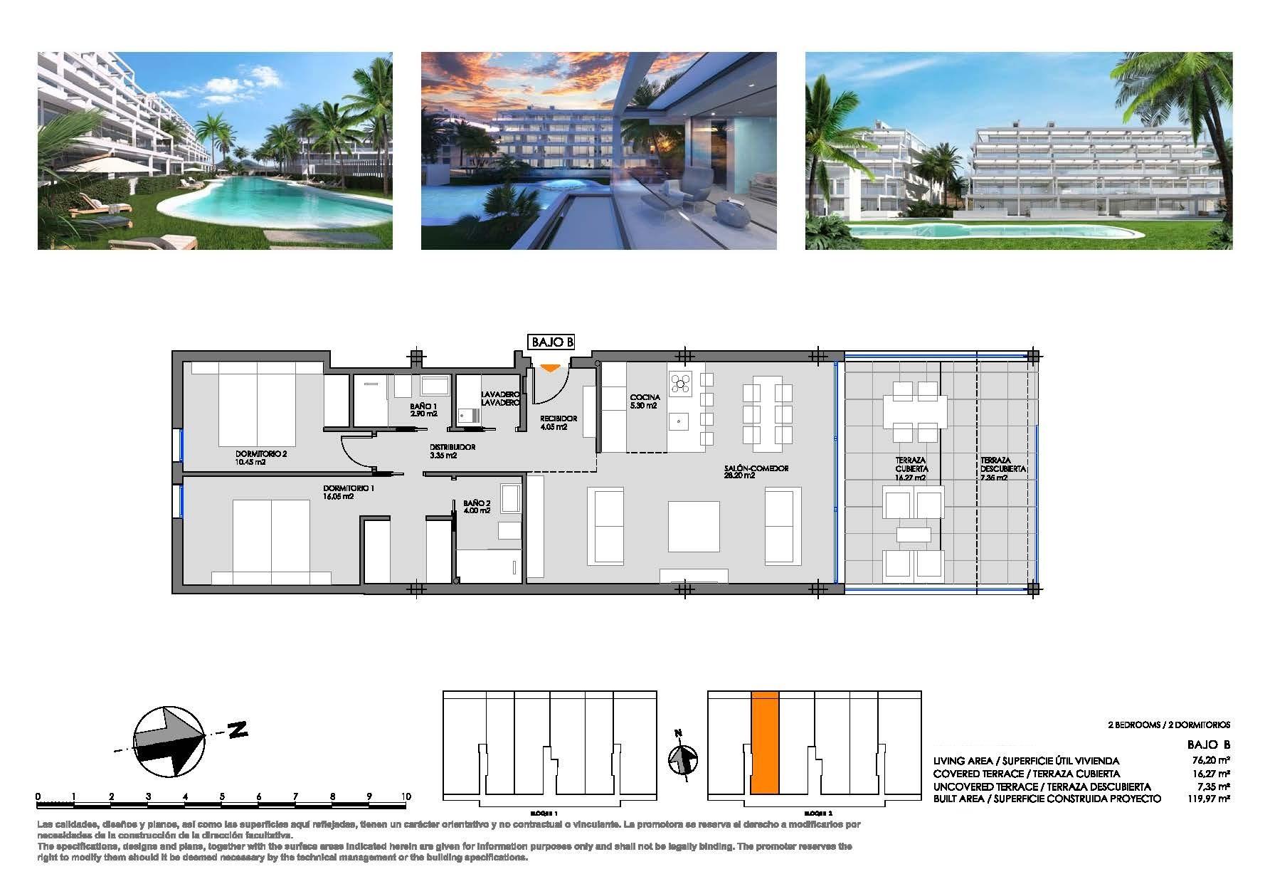 Appartement te koop in Cartagena | 2 slaapkamers H9036