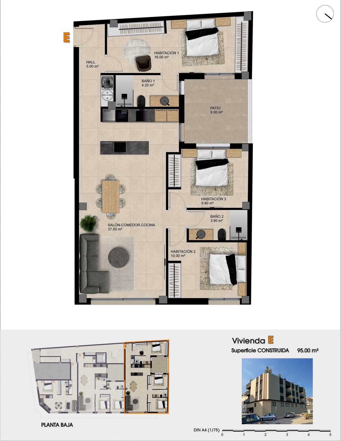 Appartement te koop in Catral | 3 slaapkamers H9646