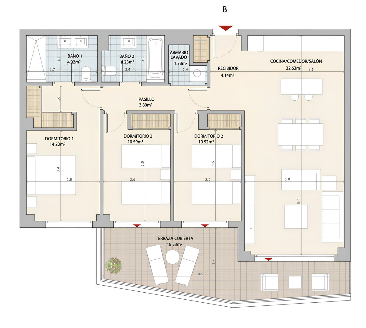 Appartement te koop in El Chaparral | 3 slaapkamers H5051272