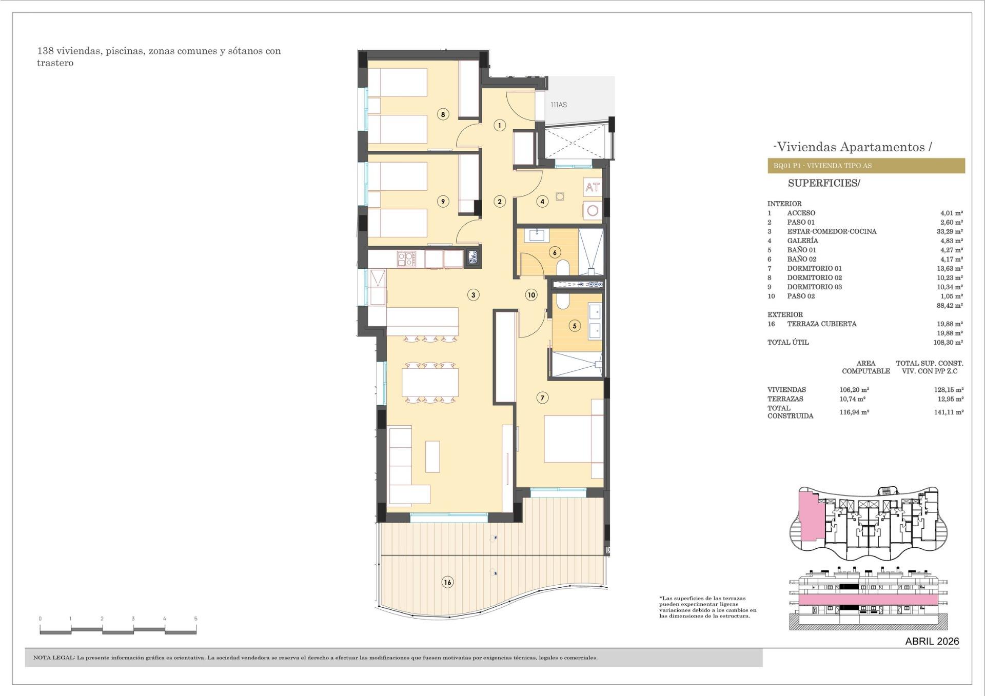 Appartement te koop in Finestrat | 3 slaapkamers H1615