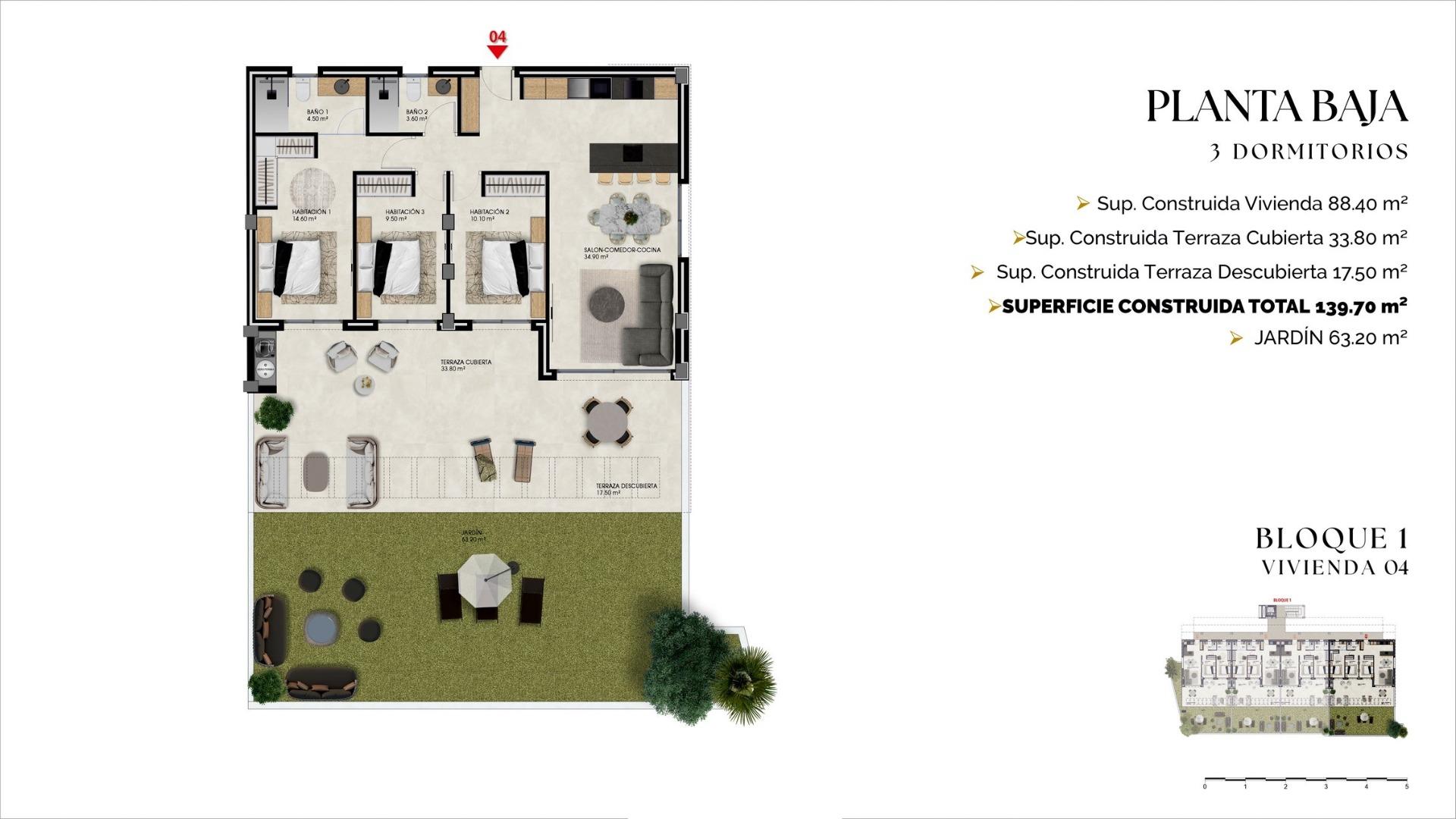 Appartement te koop in Finestrat | 3 slaapkamers H1702