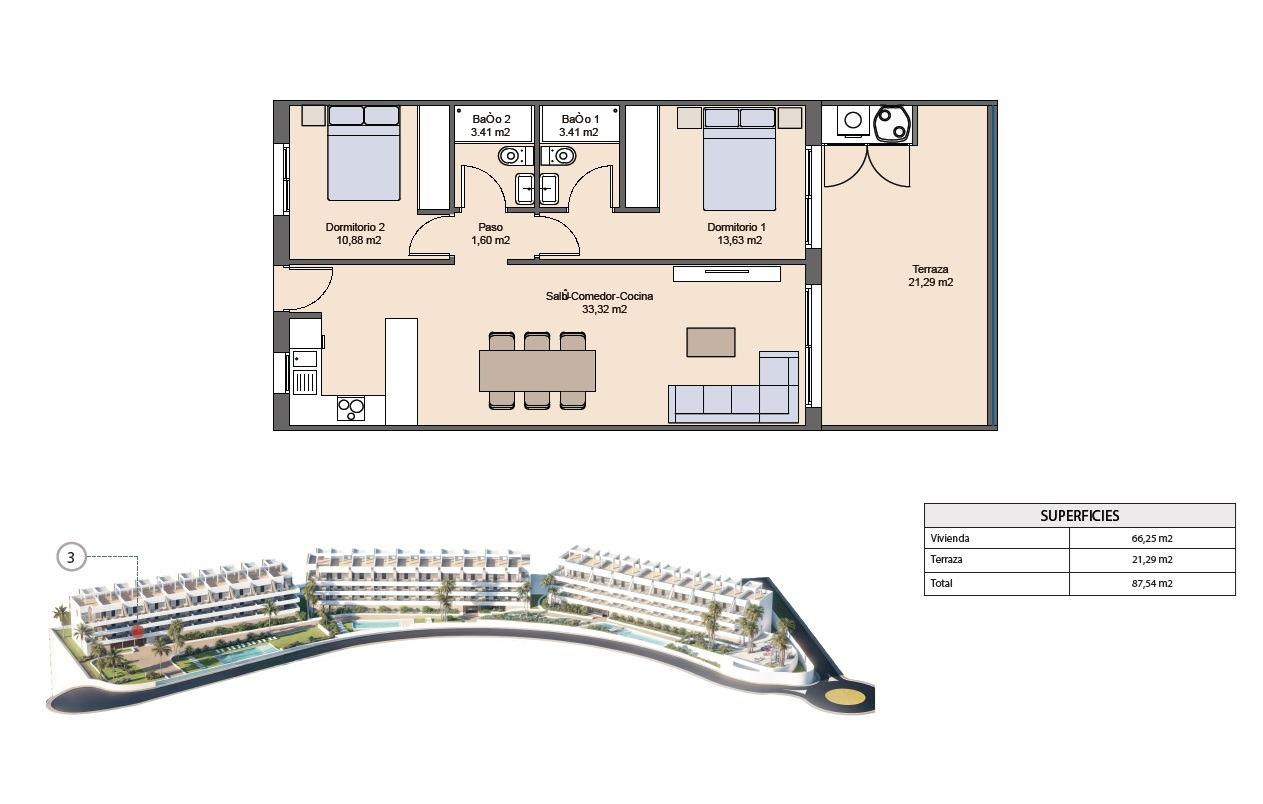 Appartement te koop in Finestrat | 2 slaapkamers H8929