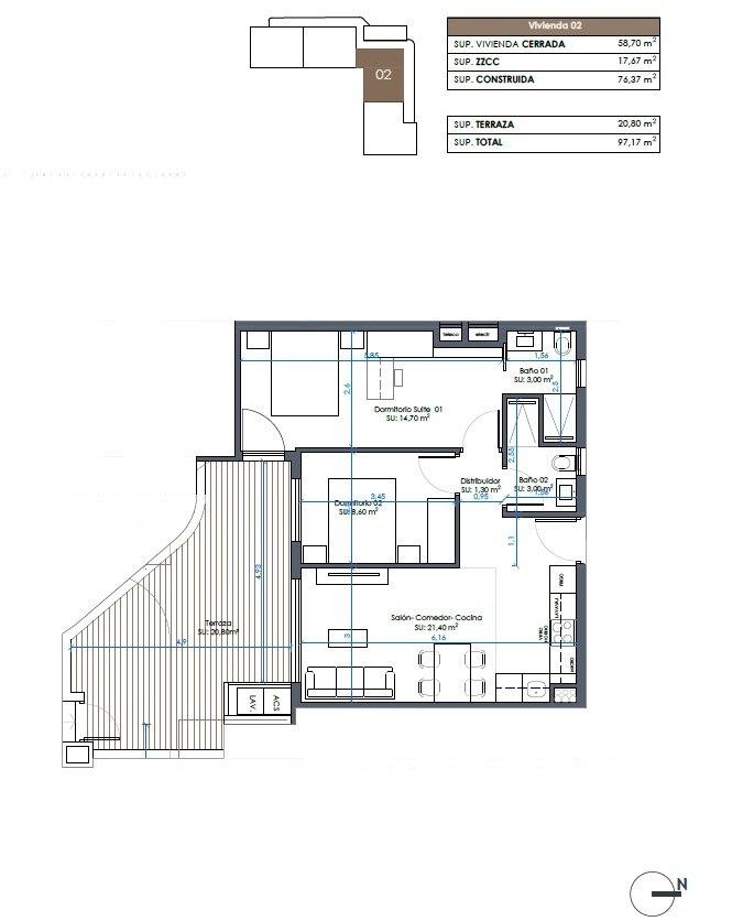 Appartement te koop in Guardamar del Segura | 2 slaapkamers H9090
