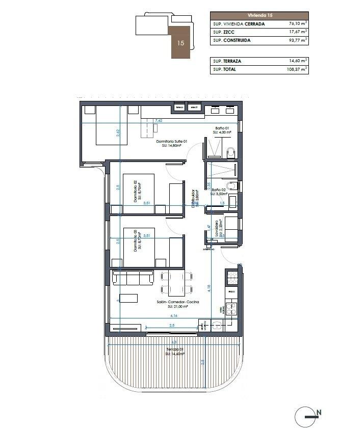 Appartement te koop in Guardamar del Segura | 3 slaapkamers H9093