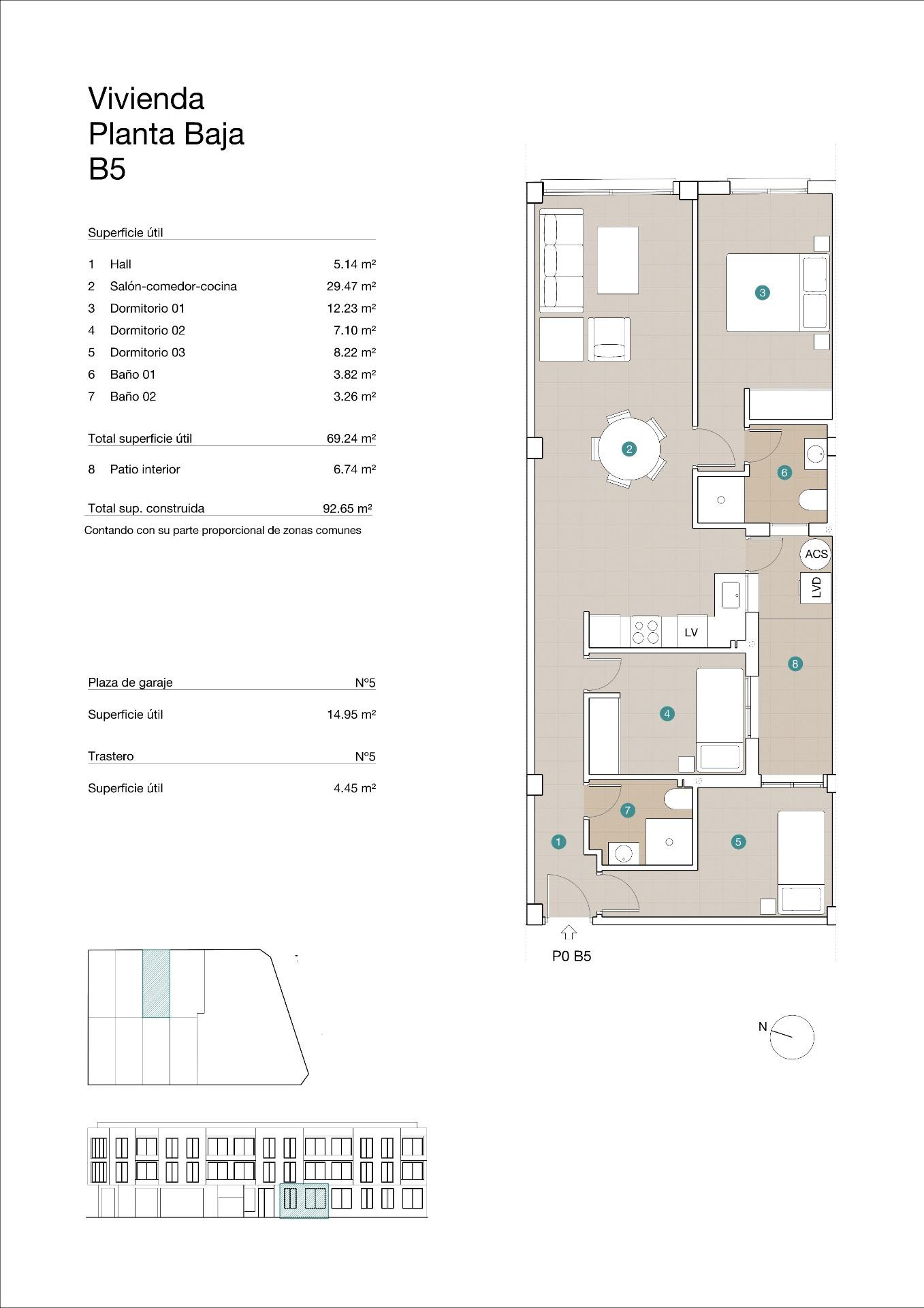 Apartment te koop in Jacarilla | 3 slaapkamers H8787