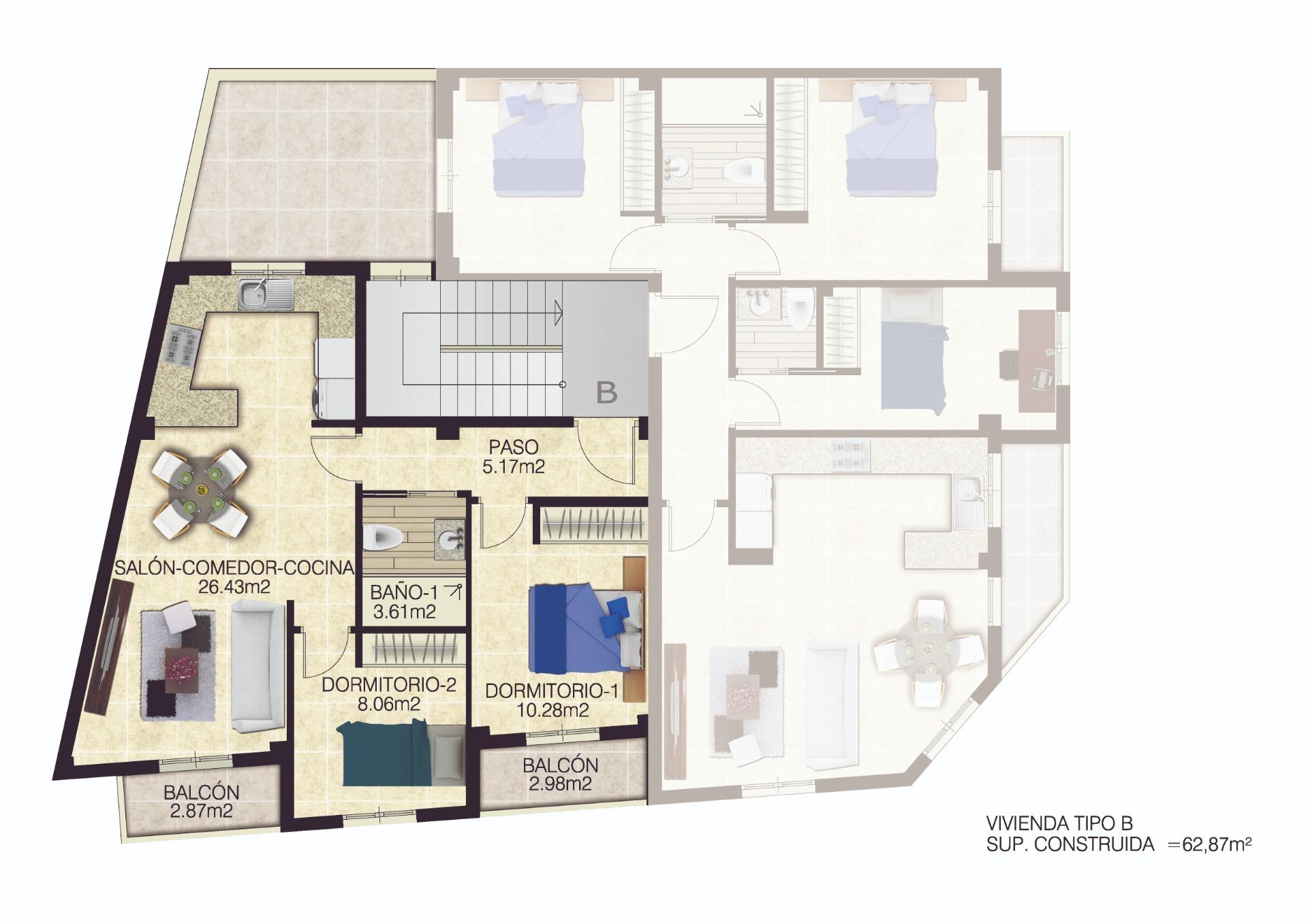 Appartement te koop in Jacarilla | 2 slaapkamers H9024