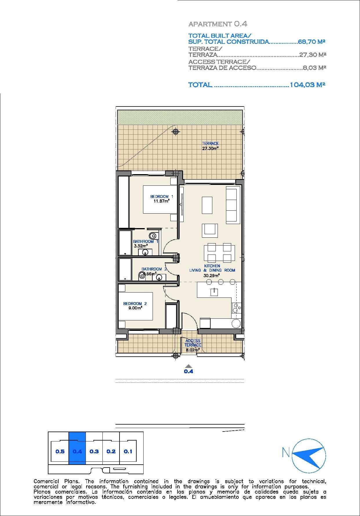 Appartement te koop in Los Alcazares | 2 slaapkamers H9187