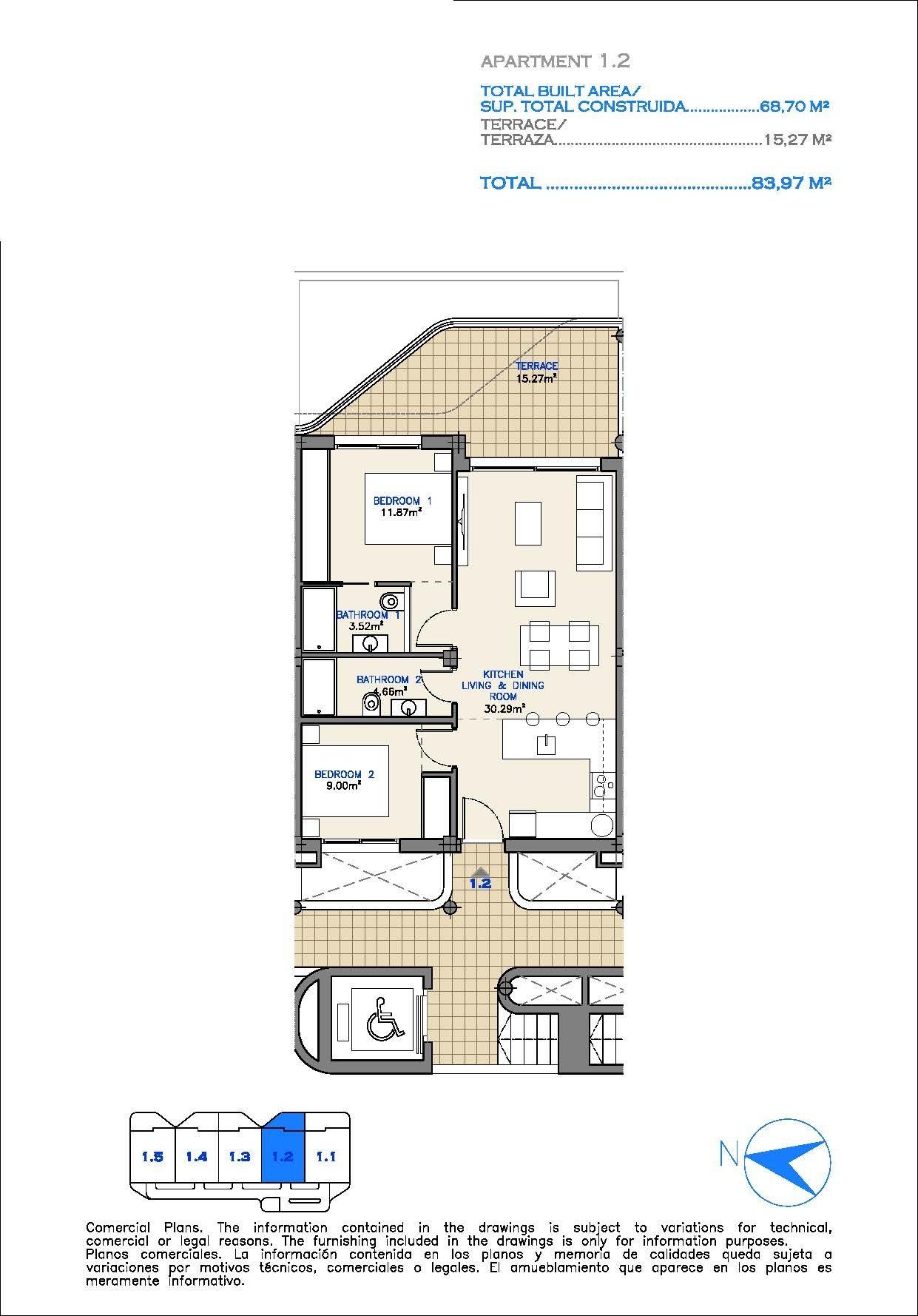 Appartement te koop in Los Alcazares | 2 slaapkamers H9188