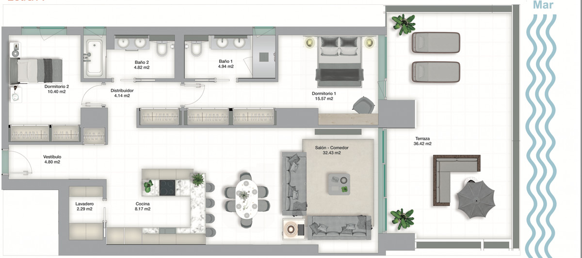 Appartement te koop in Pacífico | 2 slaapkamers H5368363