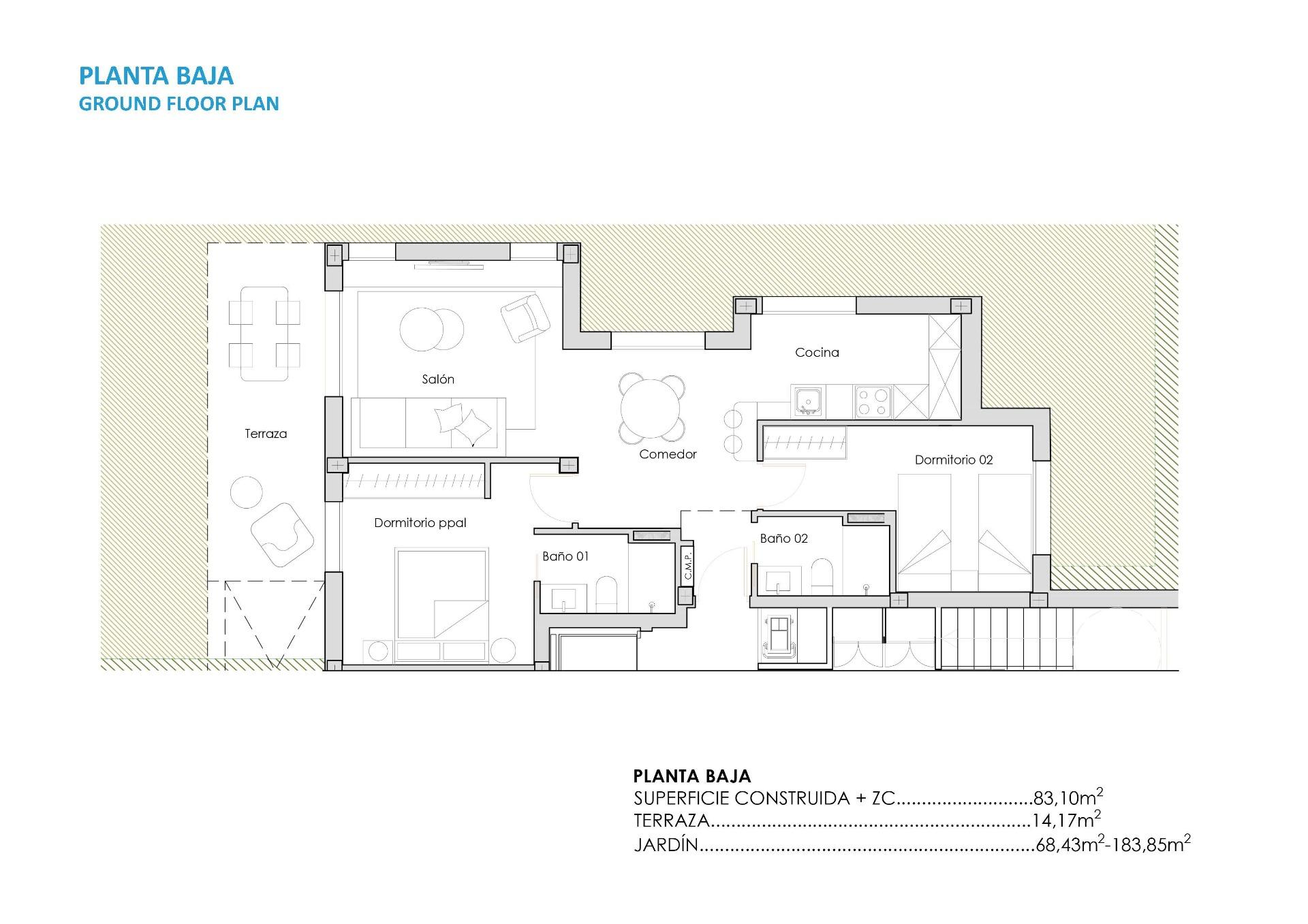 Appartement te koop in Torre Pacheco | 2 slaapkamers H9158