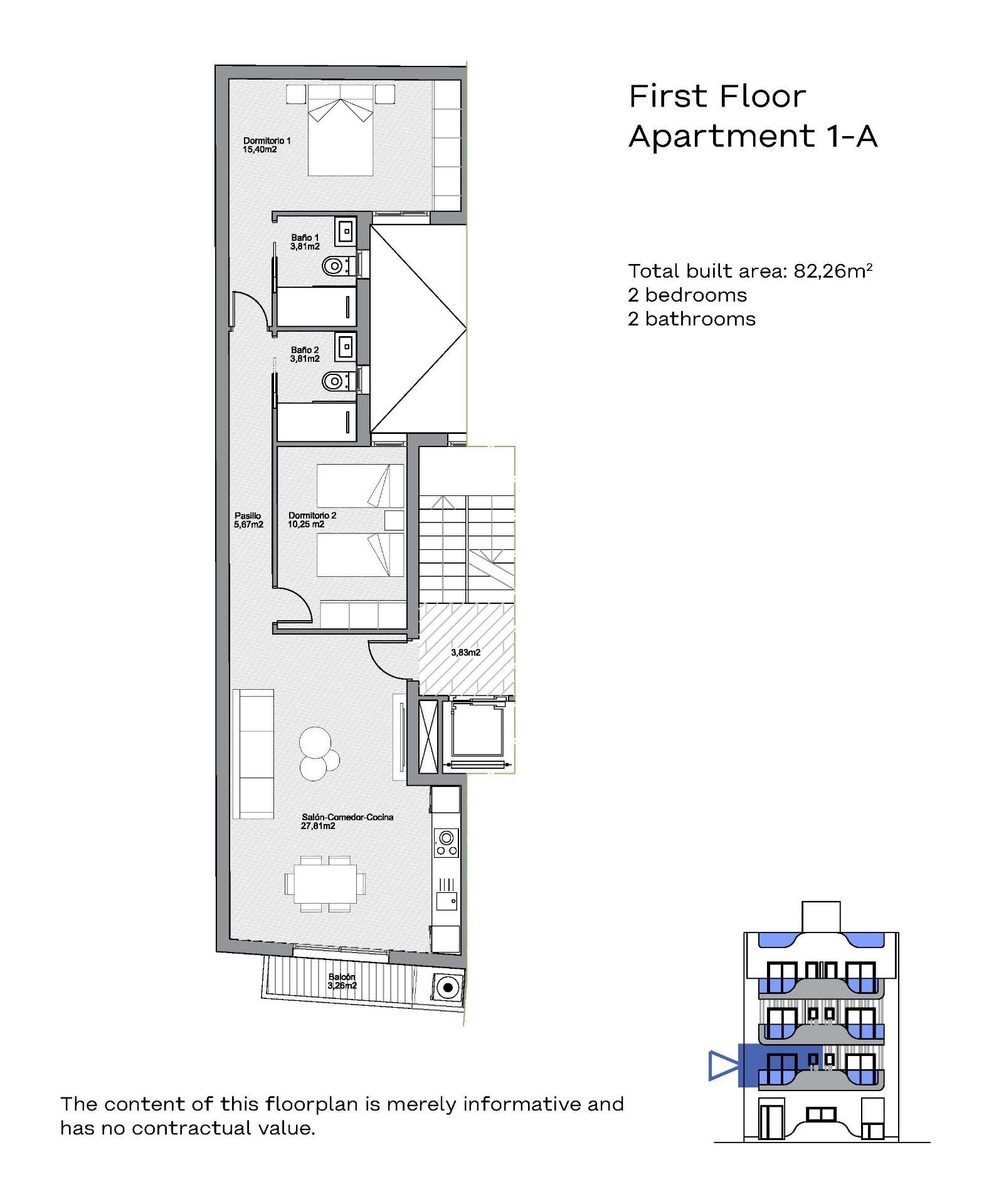 Appartement te koop in Torrevieja | 2 slaapkamers H9181