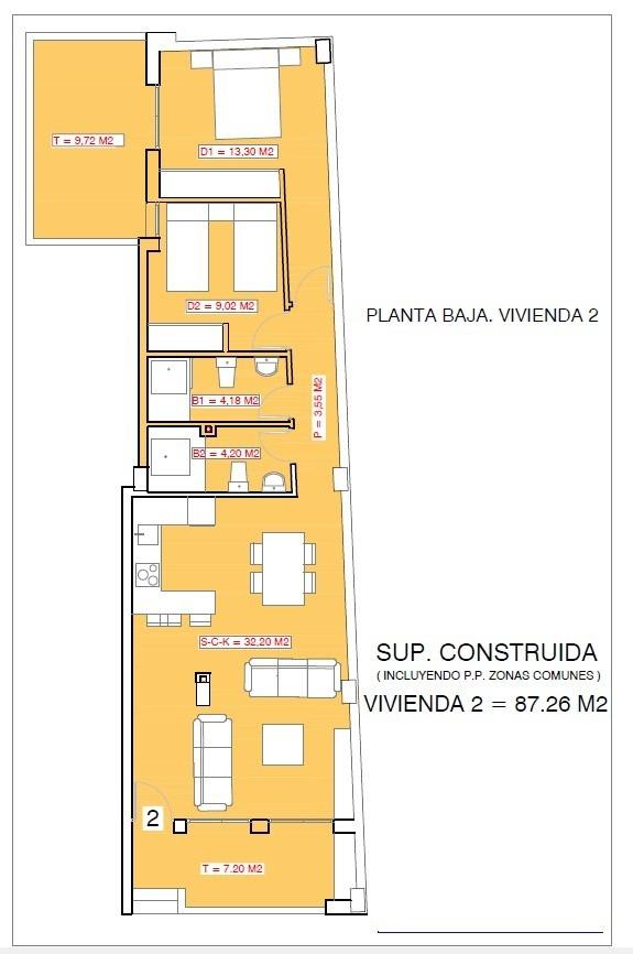 Appartement te koop in Torrevieja | 2 slaapkamers H9852
