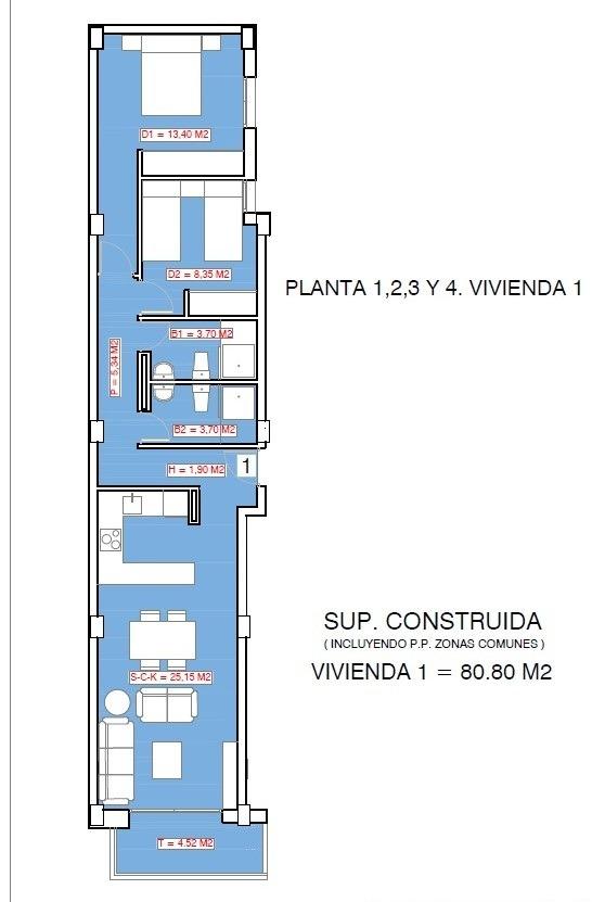 Appartement te koop in Torrevieja | 2 slaapkamers H9854