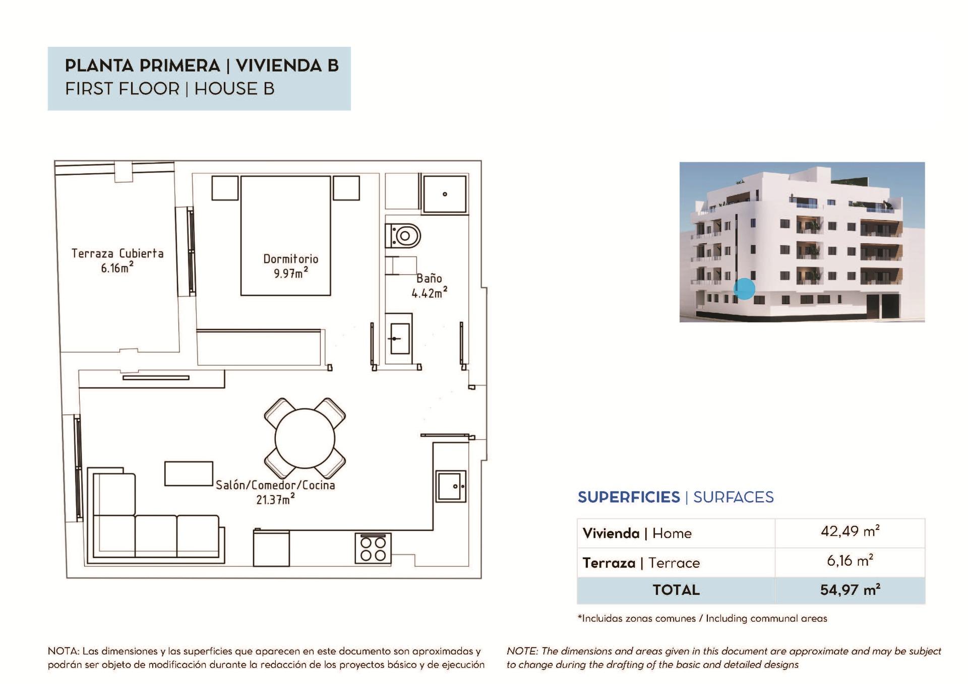 Appartement te koop in Torrevieja | 1 slaapkamers H9924