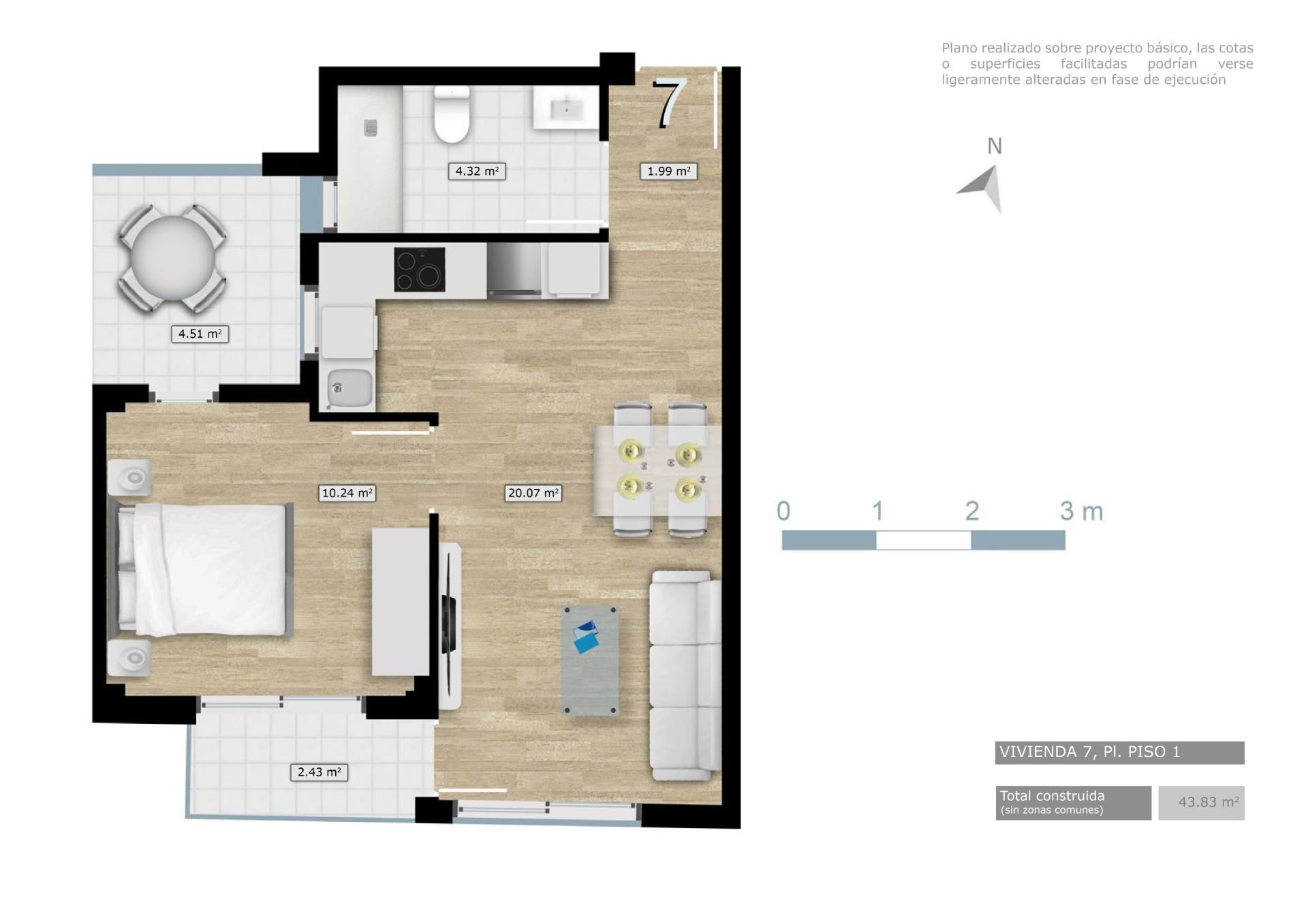Appartement te koop in Torrevieja | 1 slaapkamers H9959