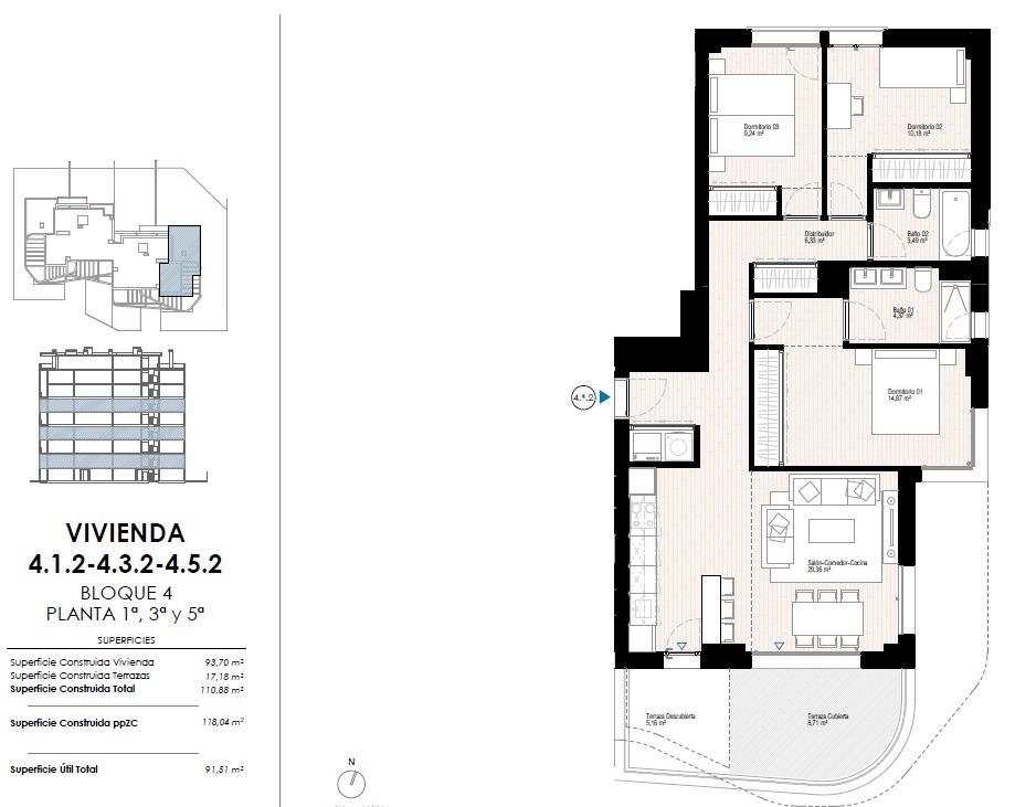 Appartement te koop in Villajoyosa | 3 slaapkamers H9784