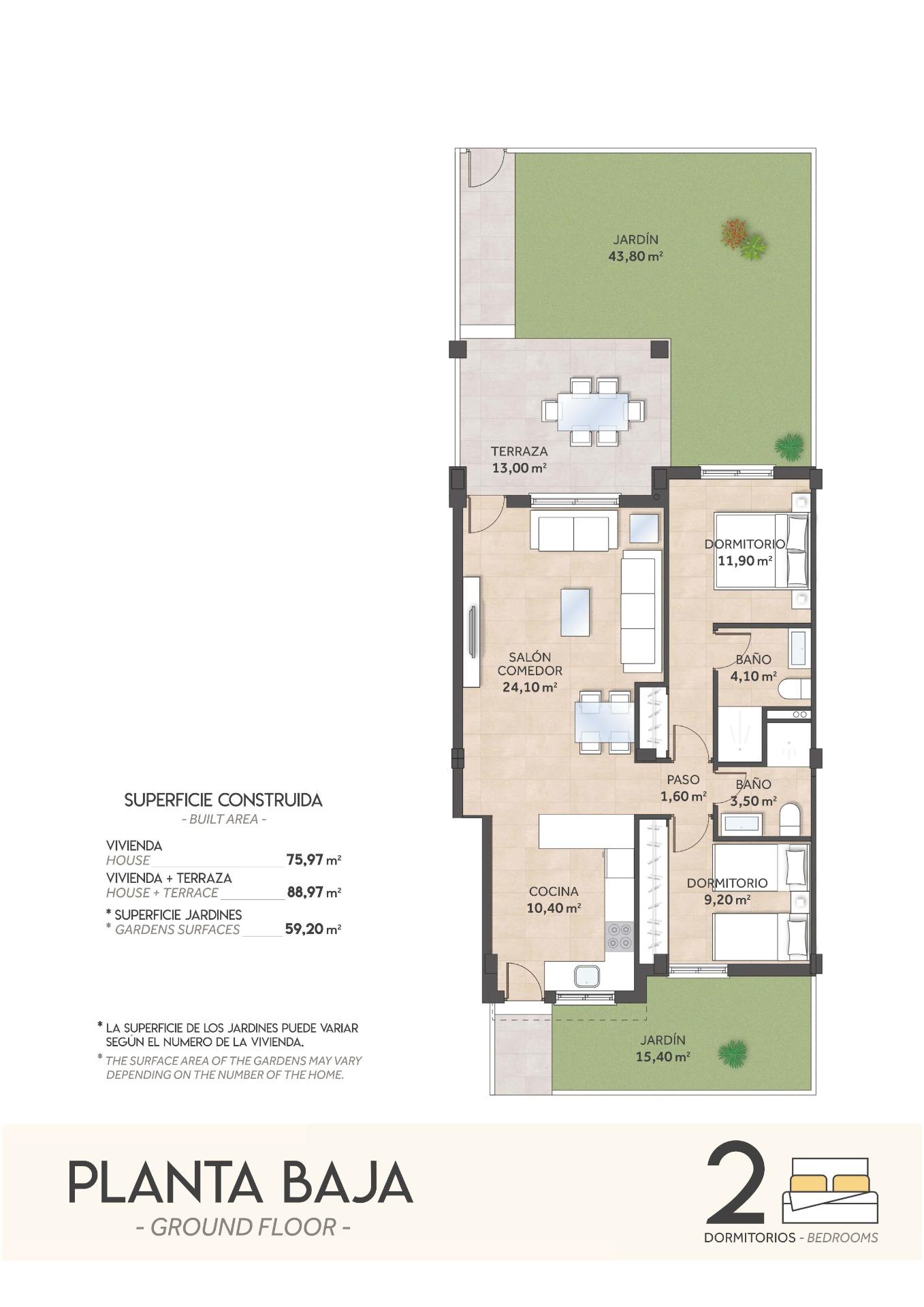 Bungalow te koop in San Miguel de Salinas | 2 slaapkamers H9138