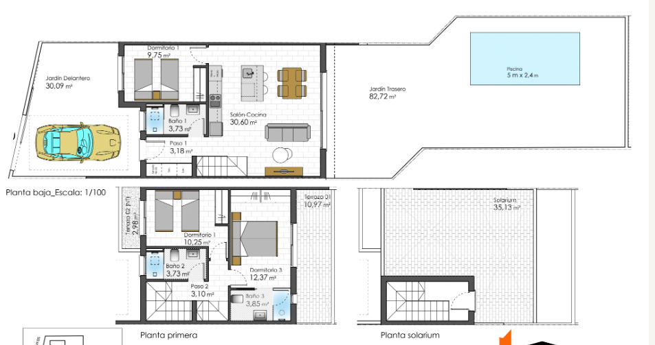 Duplexes te koop in San Javier | 3 slaapkamers H60358