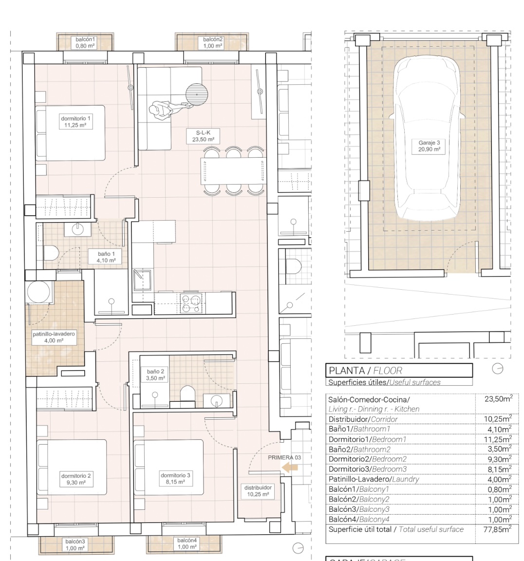 Flats te koop in Hondón de las Nieves | 1 slaapkamers H184401
