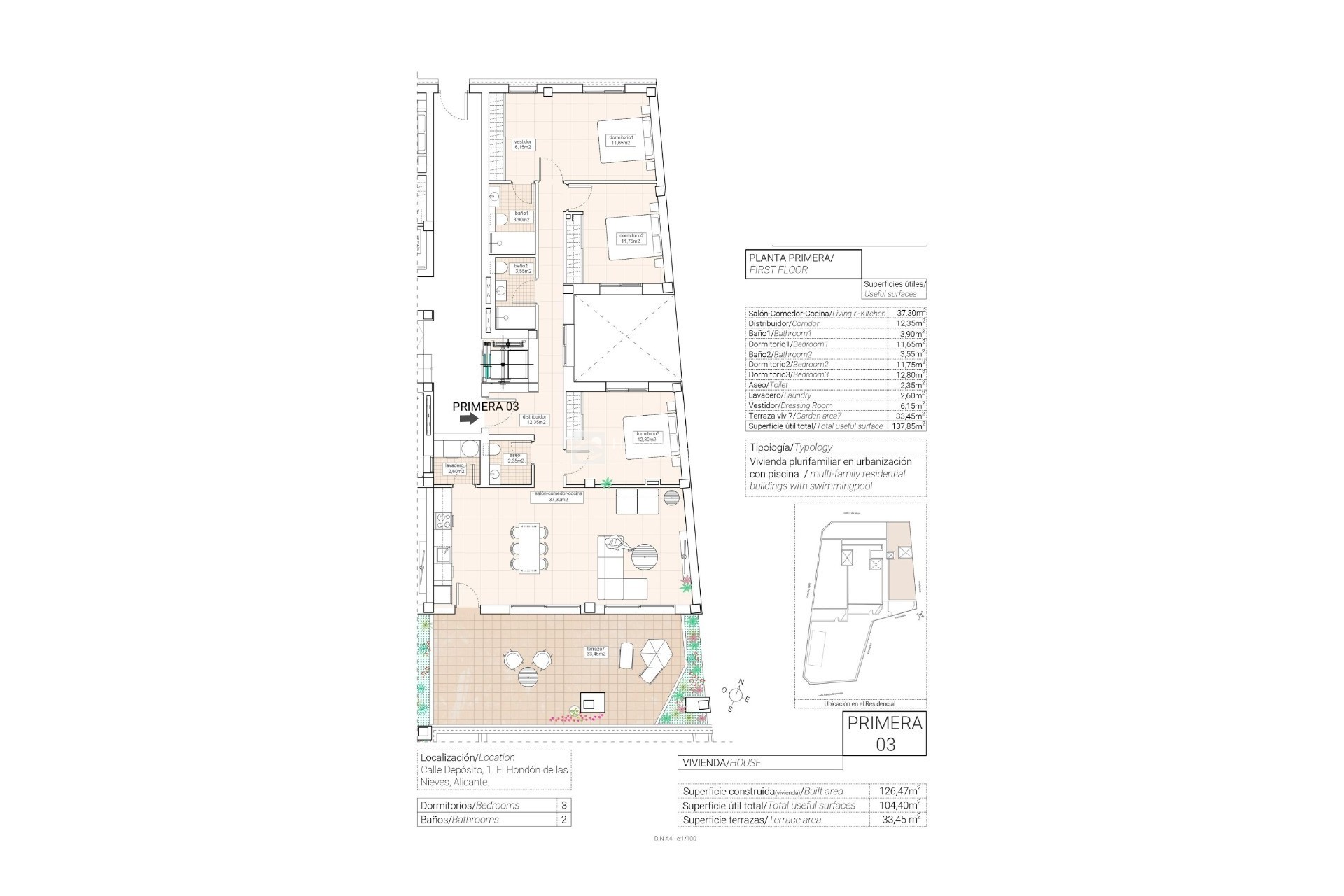 Flats te koop in Hondón de las Nieves | 2 slaapkamers H184405