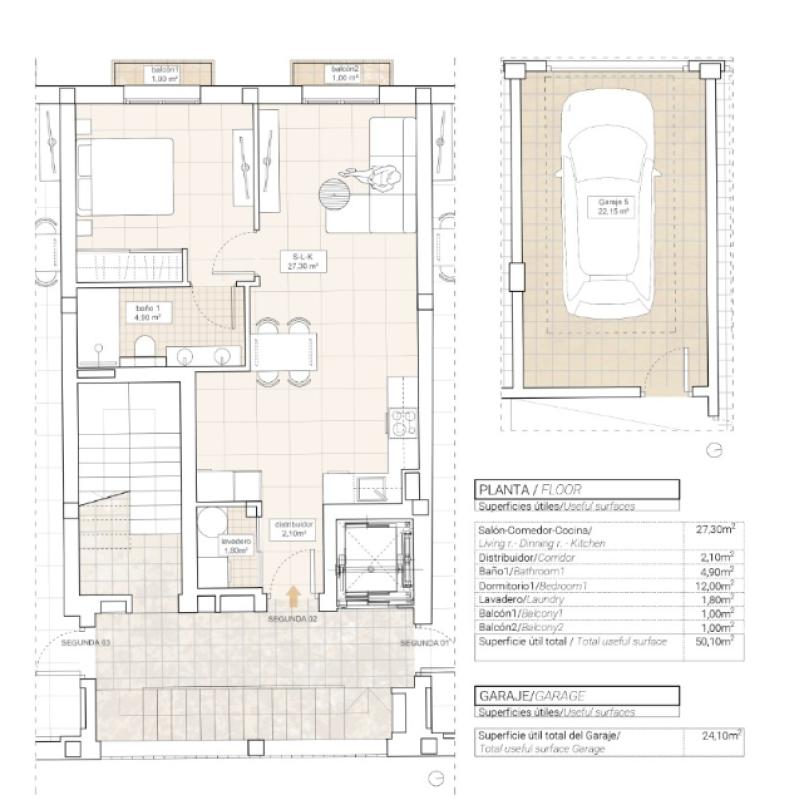 Flats te koop in Hondón de las Nieves | 2 slaapkamers H334085