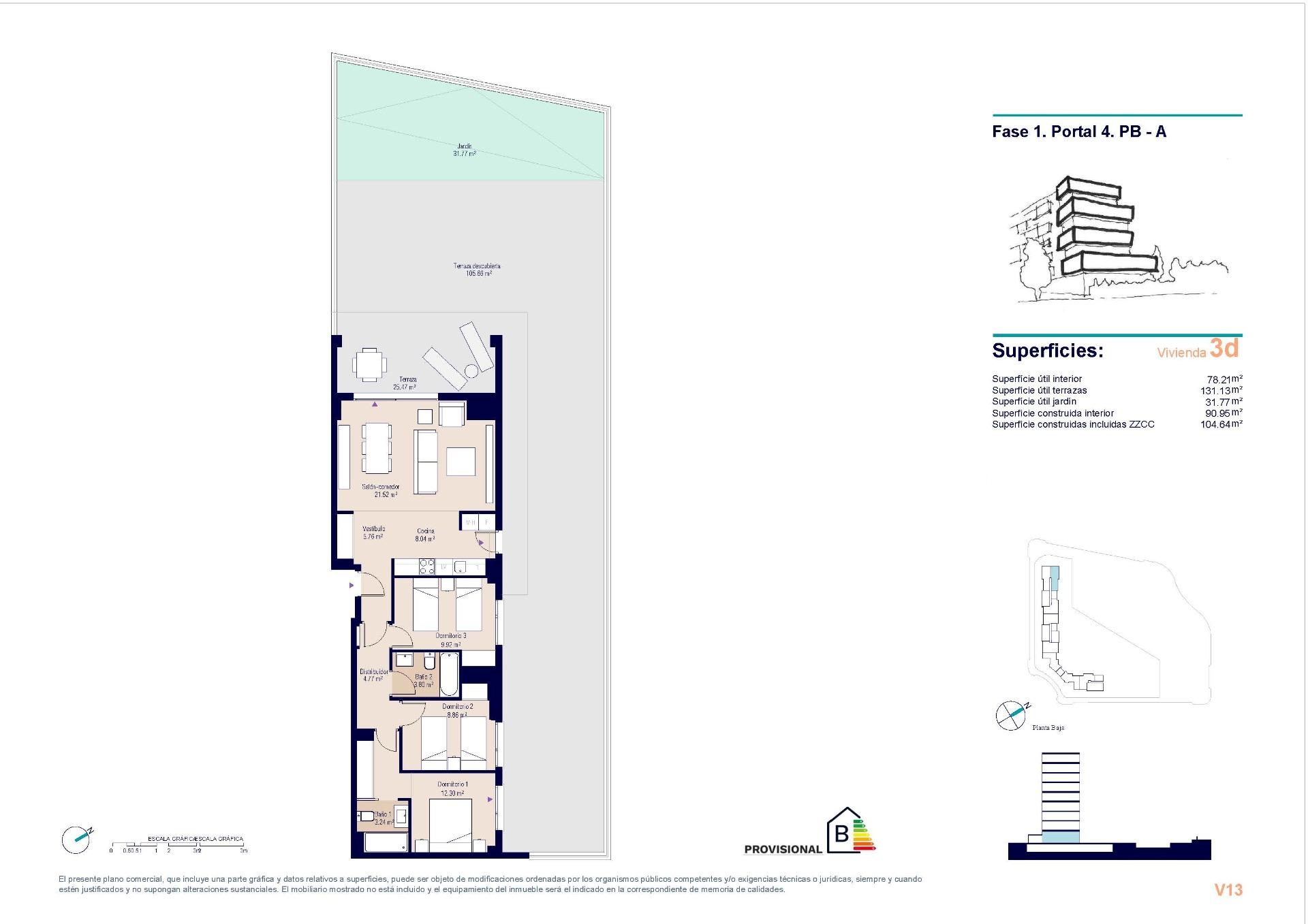Ground floor apartment te koop in Alicante | 3 slaapkamers H1113