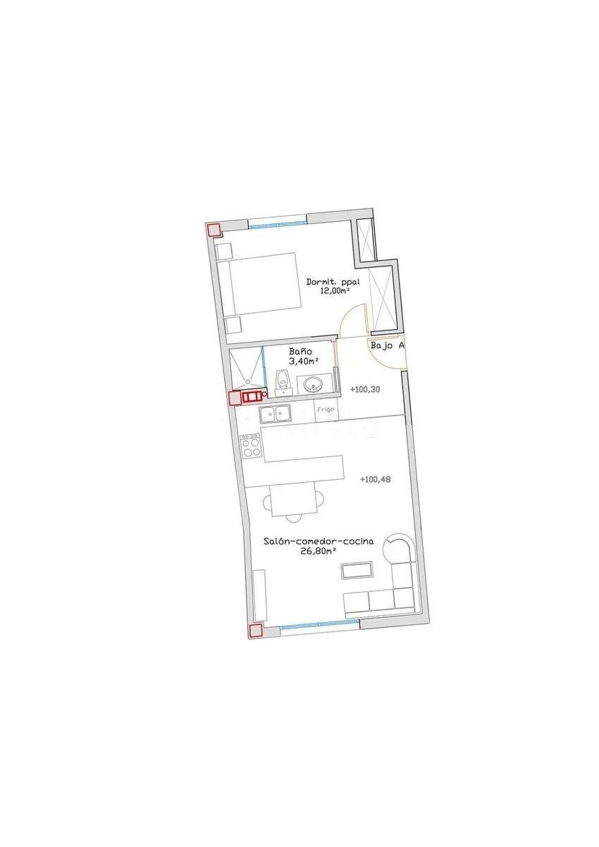 Appartement te koop in Ciudad Jardín | 1 slaapkamers H5398444