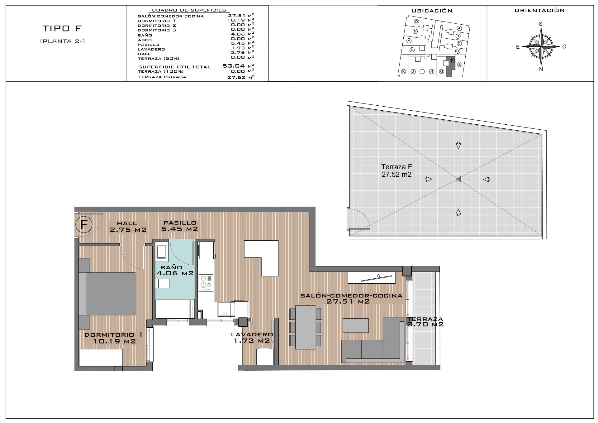 Penthouse te koop in Algorfa | 1 slaapkamers H8099