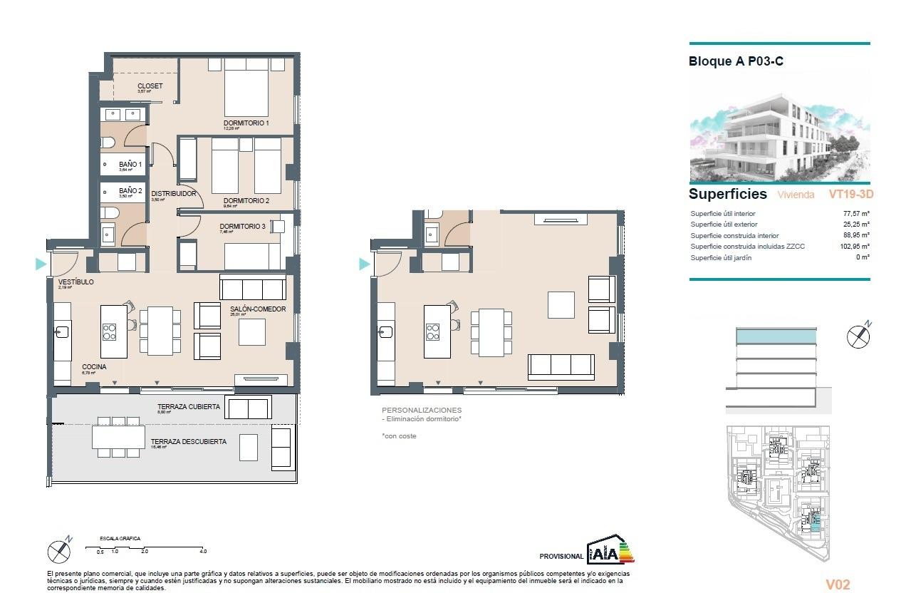 Penthouse te koop in Benicassim | 3 slaapkamers H0879