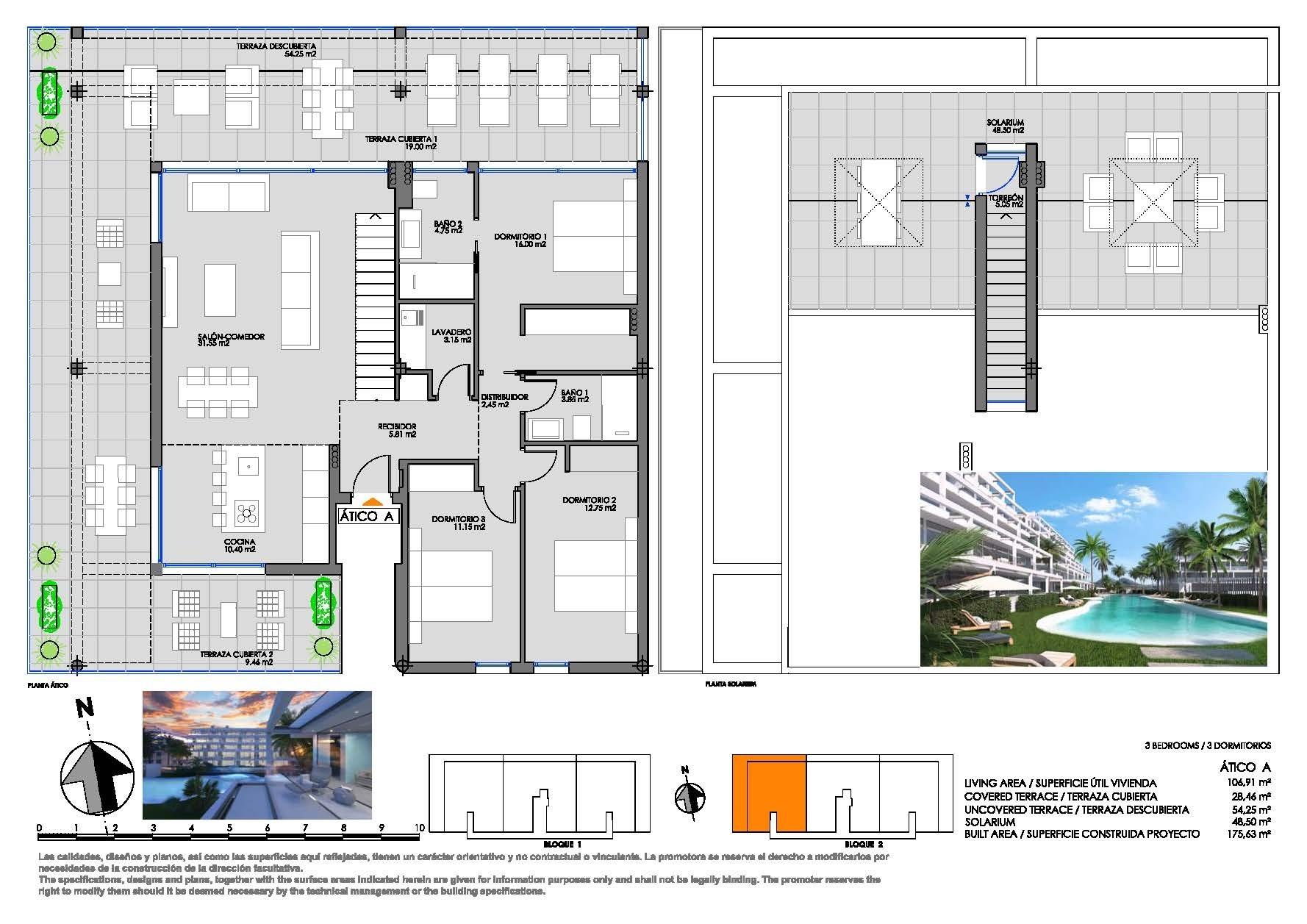 Penthouse te koop in Cartagena | 3 slaapkamers H9040