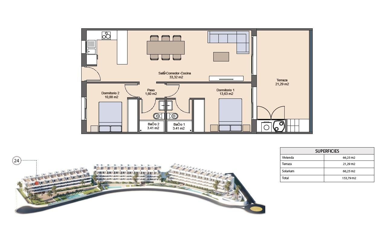 Penthouse te koop in Finestrat | 2 slaapkamers H8930