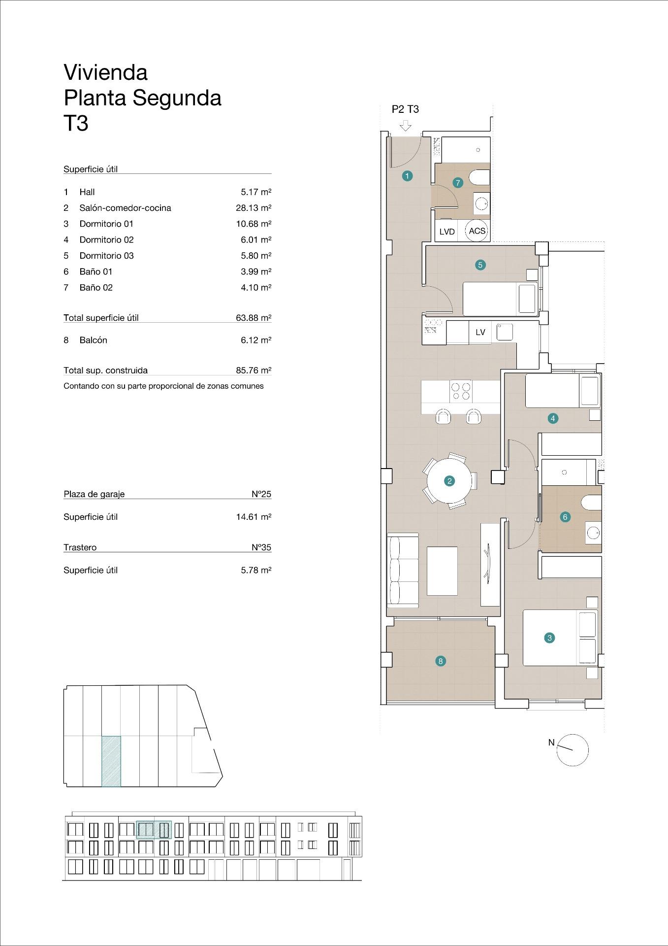 Penthouse te koop in Jacarilla | 3 slaapkamers H8789