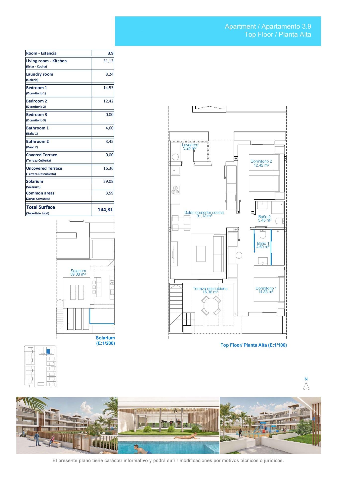 Penthouse te koop in Pilar de La Horadada | 2 slaapkamers H9778