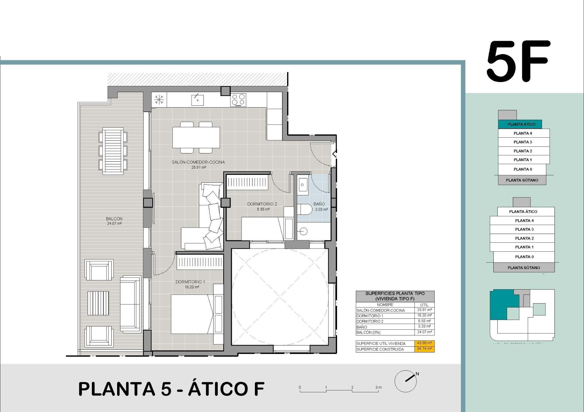 Penthouse for sale in Torrevieja | 2 bedrooms H9088