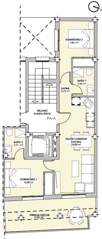 Penthouse te koop in Torrevieja | 2 slaapkamers H9110