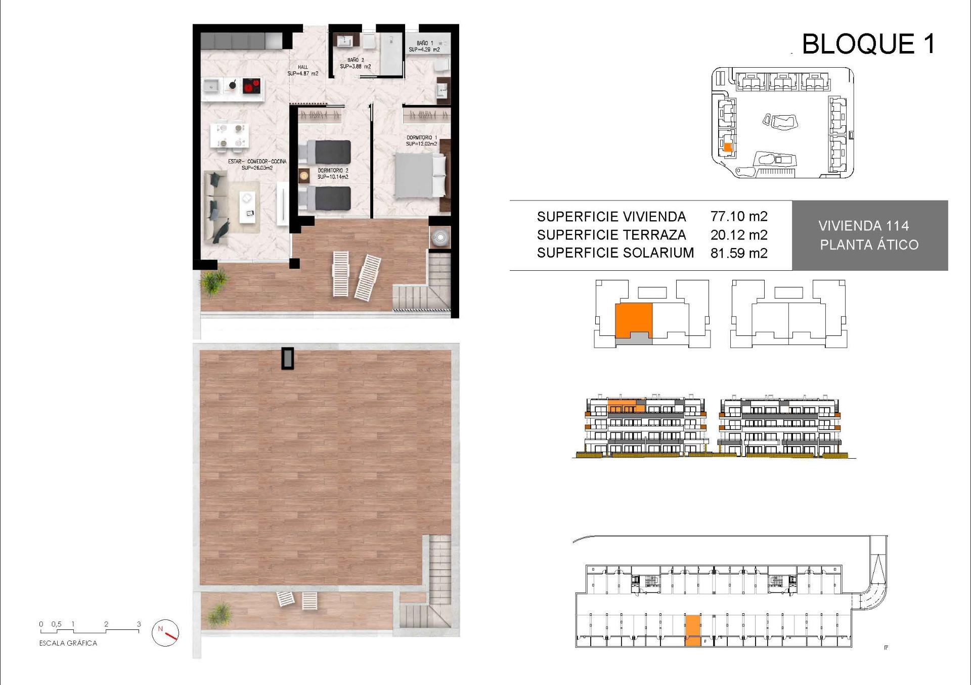 Penthouse te koop in Torrevieja | 2 slaapkamers H9186