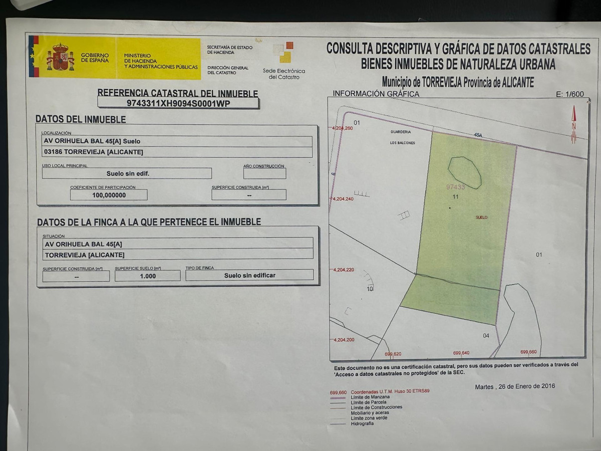 Percelen te koop in Torrevieja | 0 slaapkamers H5520301